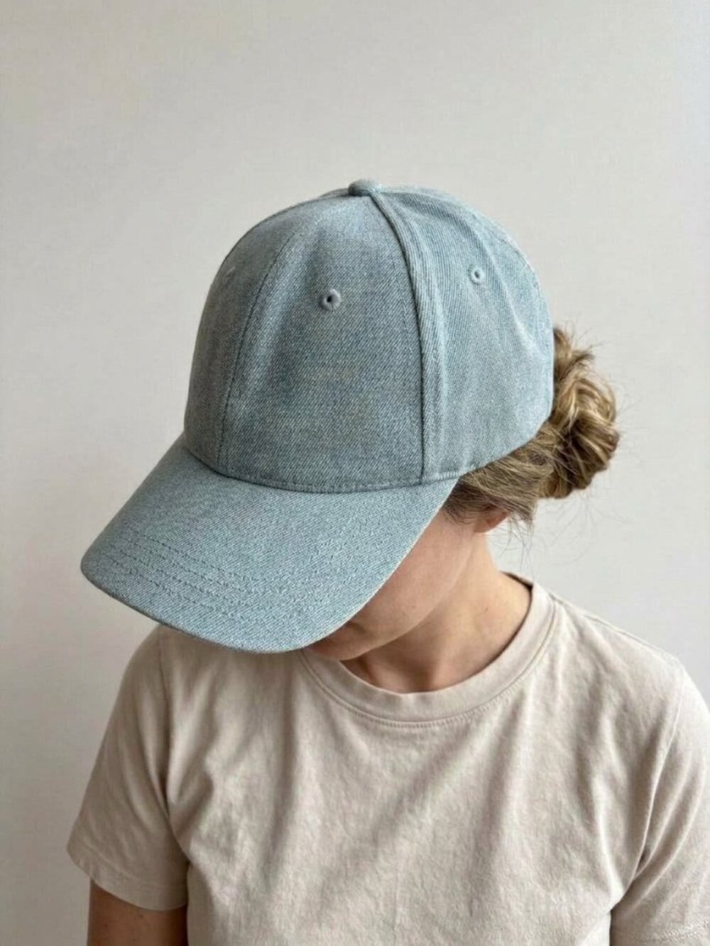 Recollection Brand Denim Cap Chambray Light Blue Wide-Fit Baseball Hat NWT